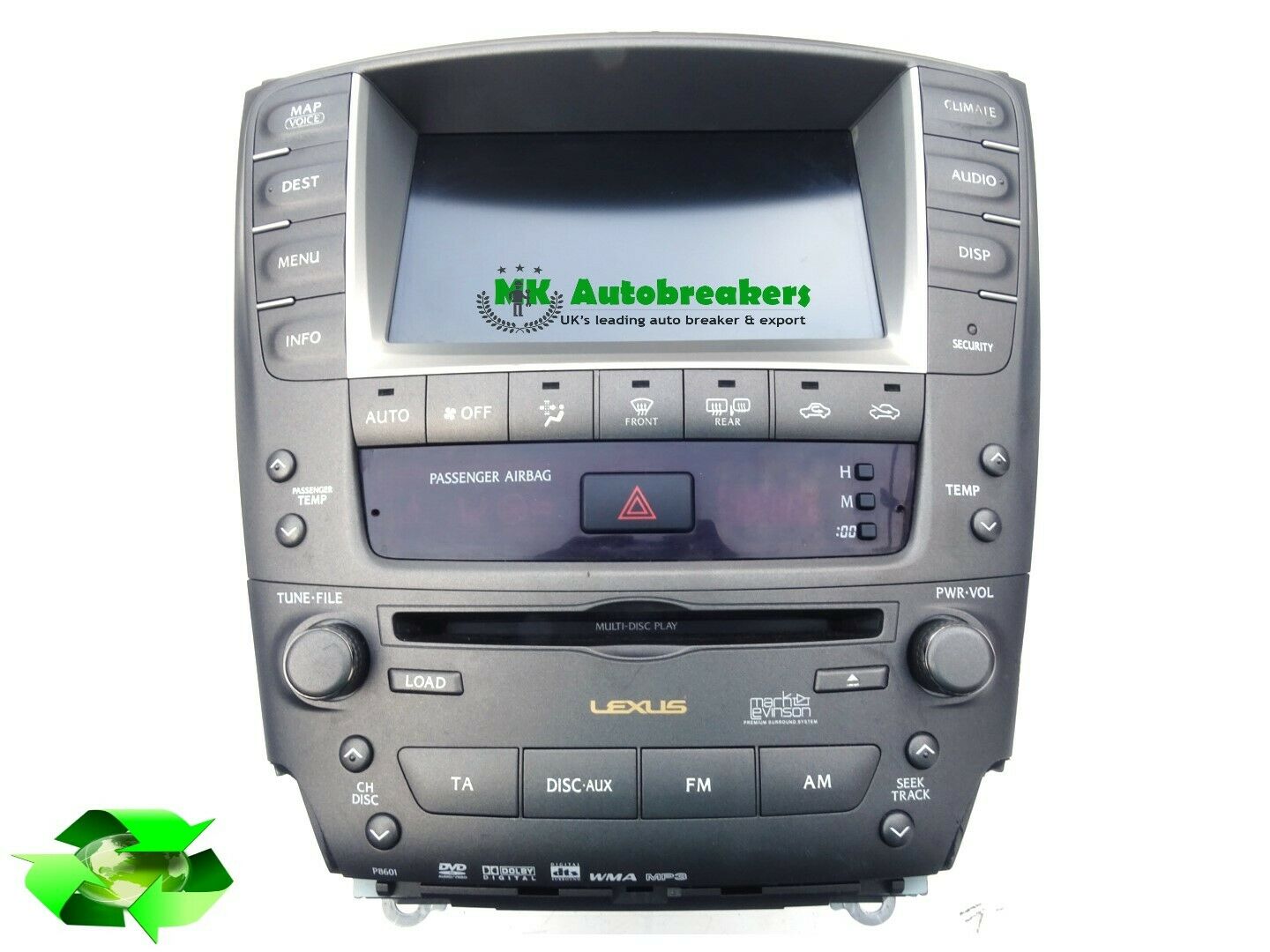 Lexus IS 250 Stereo CD Player Navigation Display MK